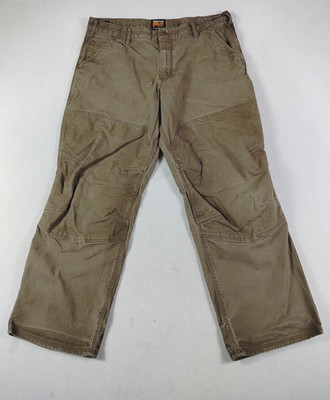 Timberland PRO Carpenter Pants Mens 40x30 Brown Canvas Double Knee Workwear