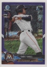 2018 Bowman Chrome Prospects Purple Shimmer Refractor Christopher Torres nh6
