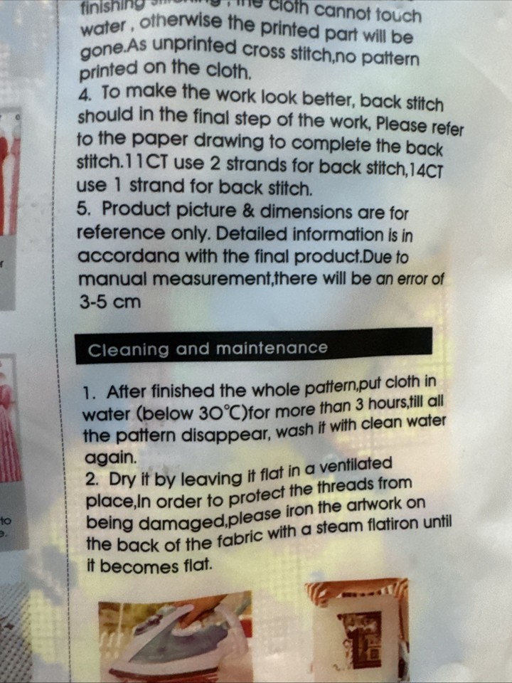 Cross Stitch Kit “Feed The Cat” Pattern Printed Cloth Easy Instruction ...