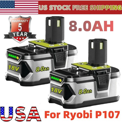 #ad #ad 2Pack 8.0Ah For RYOBI P108 18V Battery High Capacity Lithium Ion For One Plus US $32.00