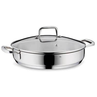 Edelstahl Servier Schmorpfanne 28 cm hoher Rand FLAVORIA, 3,2L Induktion Serv...