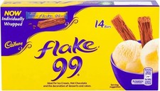 Cadbury Flake 99 Chocolate Bar, Individually Wrapped Flaky Milk Chocolate Bars, 
