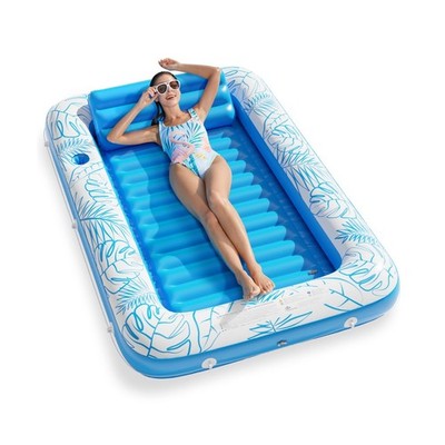 Inflatable Tanning Pool Lounger Float - Jasonwell 4 in 1 Sun Tan Tu... Fast Ship