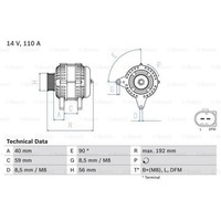 Bosch Generator Lichtmaschine 110A 14V FüR VW Polo Van Passat Variant Touran