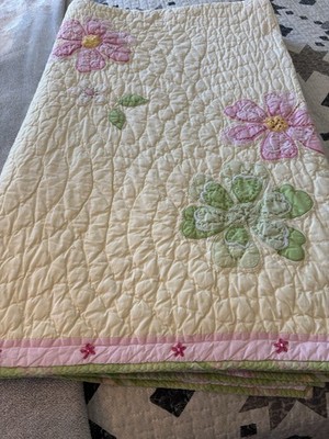 Parure de lit en microfibre légère et réversible à motif floral jaune
