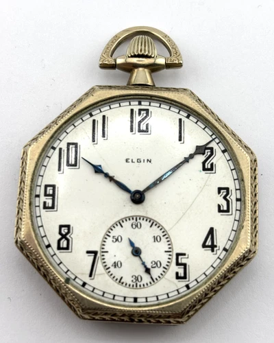 Elgin Antique 14K GF Mechanical Pocket Watch  15J  12s   25003243  DOESN'T WORK