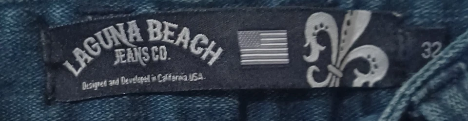 Pantalones de mezclilla Laguna Beach Jeans Co. para hombre azules teñidos y pintura salpicada 32 x 32 Foto 2 de 4