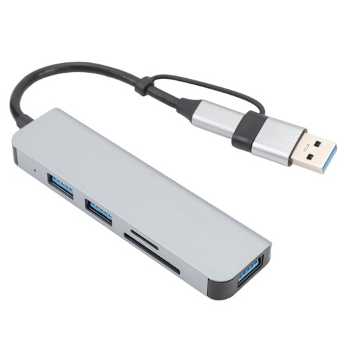 5 In 1 USB Type C Hub 5Gbps 3 USB3.0 Data Ports Memory Card Storage Card Rea NEW - Imagen 5 de 12