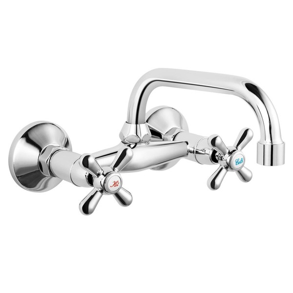 Waschtisch Armatur Wasserhahn Wandmontage Bad Waschbecken Armatur Schwenkauslauf-image