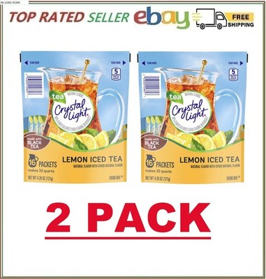 2 PACK - 16ct Crystal Light Lemon Iced Tea Powdered Drink Mix (Total 32 Packets)