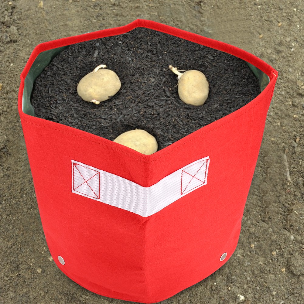 7 Gallon Red Garden Plant Grow Bag Vegetable Flower Pot Planter Potato