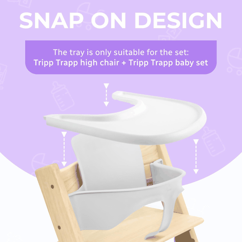 Vassoio Seggiolone Grigio Lucido Compatibile con Stokke Trip Trap Sedia Ergonomico - Foto 5 di 9