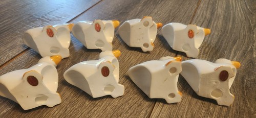 8 Vintage Pekin Duck Bone China Napkin Rings 2.5" - Picture 3 of 6