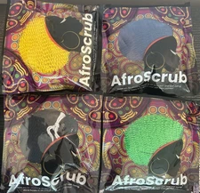 LOT OF 4 AfroScrub African Exfoliating Net Shower Bath Sponge Afro Scrub NEW