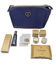 Cle de Peau Beaute 7 Piece Beauty Gift Set Emulsion Cream Blue Bag NEW Skincare
