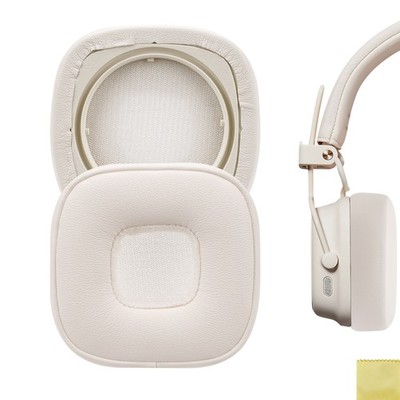 Geekria Protein Leather Ear Pads for Marshall Major V On-Ear Headphones (White)