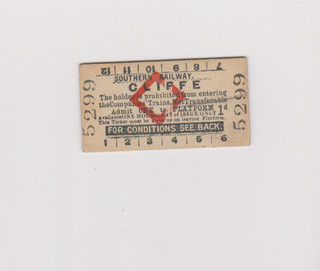 RAILWAY PLATFORM TICKET SR CLIFFE
