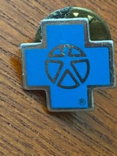 Vintage Blue Cross Blue Shield Lapel Pin Blue Cross Logo Enamel Employee Tie Tac