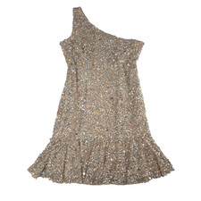 Adrianna Papell One Shoulder Sequin Tiered Dress 16 Party Cocktail Wedding