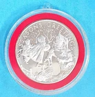 2005 Seasons Greetings 1 Oz 999 Fine Silver Round Christmas Holiday Ornament