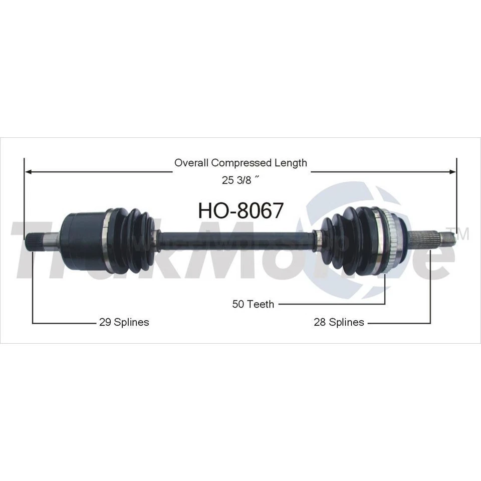 Front CV Axle Shaft CV Joint Axle Shaft Assembly for Acura Legend 2.7L 1989 1990 - Image 3 of 3