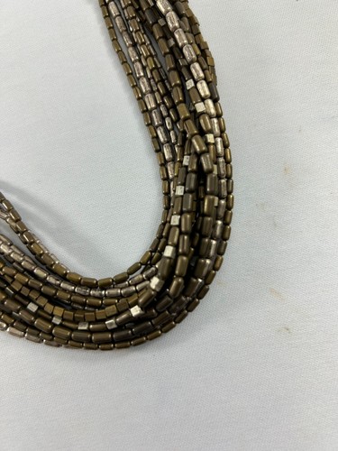 Chicos Metal Medallion Belt Multistrand Beaded Chain Womens Bronze Color Boho - Picture 5 of 10