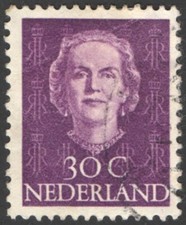 Netherlands 1949,  Queen Juliana, Dutch Royalty, 30 cent used, VF