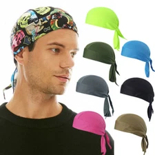 Head Wrap Do-Rag Bandana Scarf Motorcycle Biker Dew Doo Head Cover Skull Cap