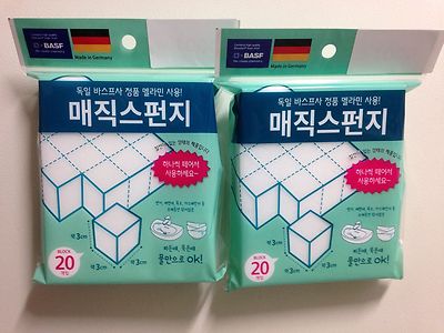 BASF Magic Sponge Cleaner Melamine Foam 20p x 2pack = 40p 1.2x1.2x1.2 inch