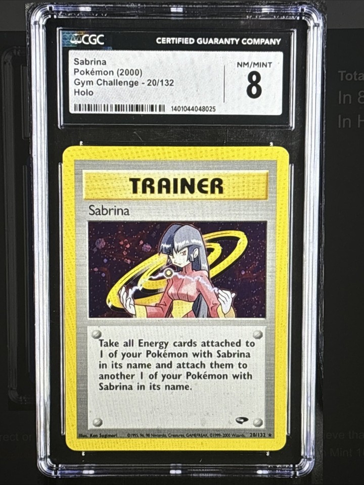 Pokemon TCG Gym Challenge 20 Sabrina 2000 Holo Rare Trainer CGC 8 NM