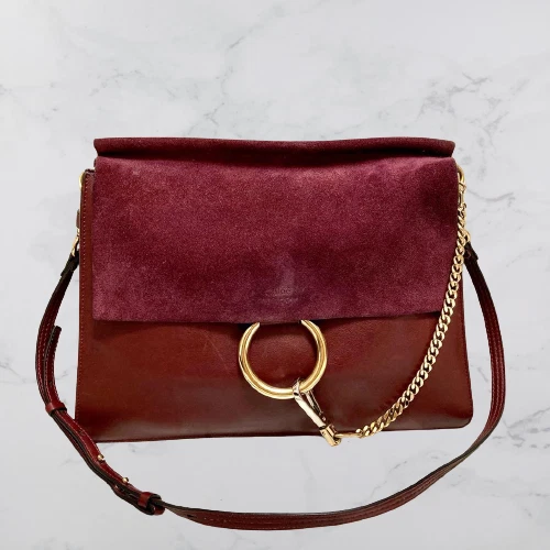 CHLOE  BRAND NEW! Small Faye Day Bag Calfskin & Suede In