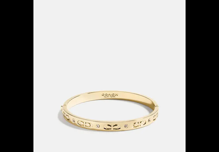 NWT Coach Plated Metal Kissing C Hinged Bangle F59083, Gold NWT Coach Plated Metal Kissing C Hinged Bangle F59083, Gold