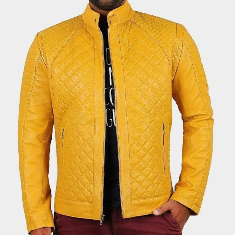 New Men Genuine Lambskin Bomber Jacket Leather Soft Party Wear Biker Luxurious