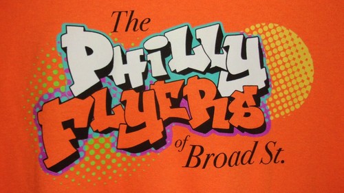 Jerzees Mens Neon Orange Retro Philly Flyers of Broad Street T-Shirt Size XL Tee - Picture 5 of 5