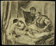 Drawing Original Enfants Royal Princes Scene Castle To Brigandine Medieval Det