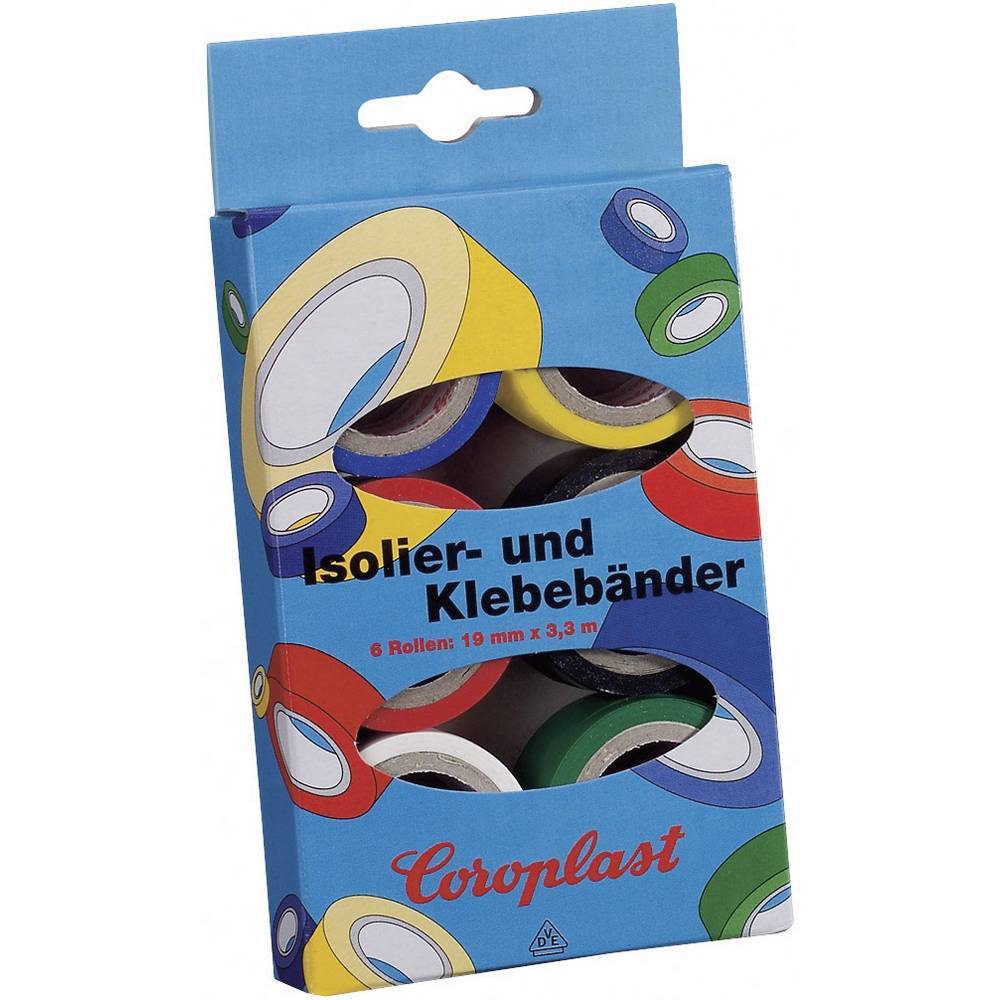 Coroplast 28839 28839 Kit nastri adesivi in PVC Blu, Giallo, Rosso, Nero,