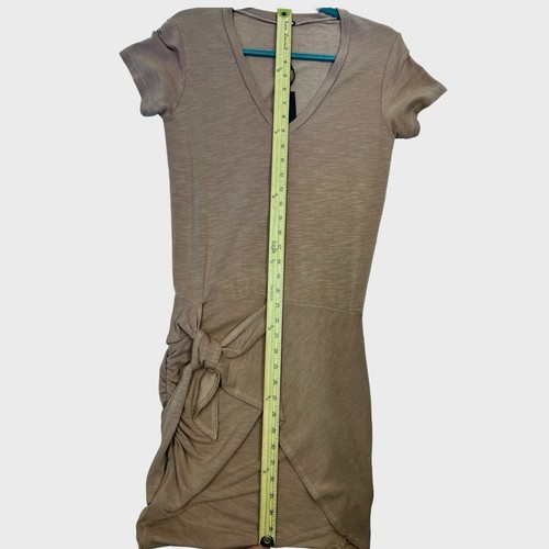 Monrow x Revolve Supersoft Bodycon Dress S Tie Front Ruched V Neck In Dry Rose - Picture 14 of 15