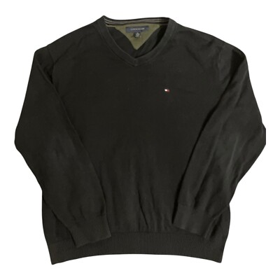 Tommy Hilfiger Pullover XL TG Schwarz Jungen Sweatshirt Y2K