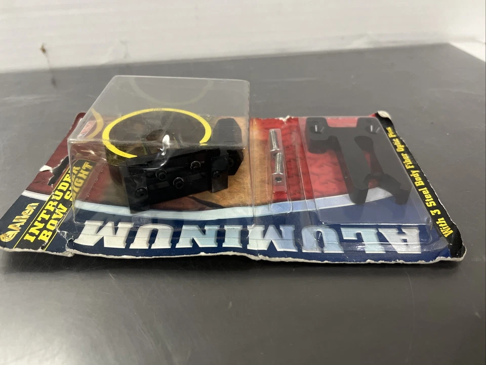 Mira de arco Allen Intruder 3 pasadores de fibra óptica de cuerpo de acero, versión hecha en EE. UU., nueva Foto 4 de 4