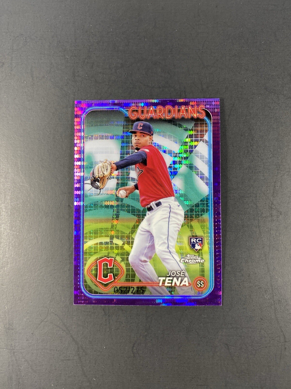 2024 Topps Chrome #29 Jose Tena RC Purple Sonar Refractor /275 CLE Guardians