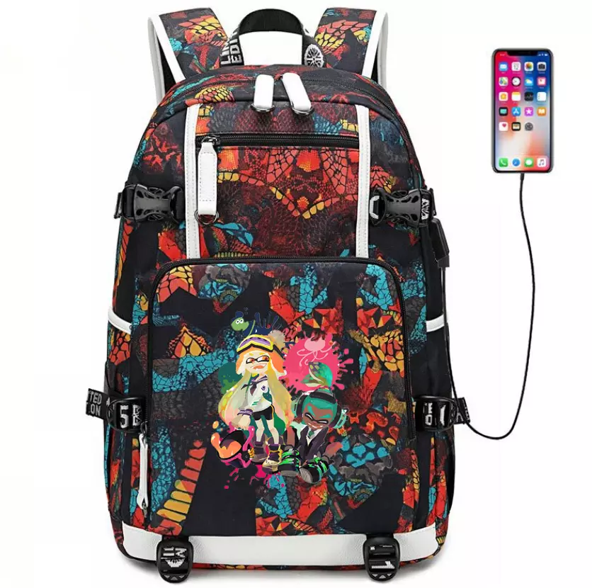 High Quality USB Charging Bag Light UP Oxford Cloth Smart Backpack Male  Laptop Schoolbag Multi-Function