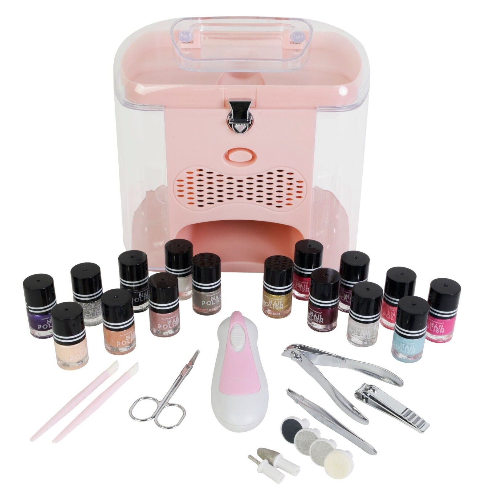 The Color Workshop 30-Piece Nail Polish Gift Set with Nail Dryer, Pink  19333804148 | eBay