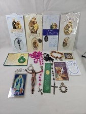 Lot Of 17 Catholic Rosary Charms Copper Cross Crucifix Assorted Pendants Keyring