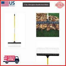 THE GROUNDSKEEPER II |32230| 55 in. Fiberglass Handle Steel Rake, NEW