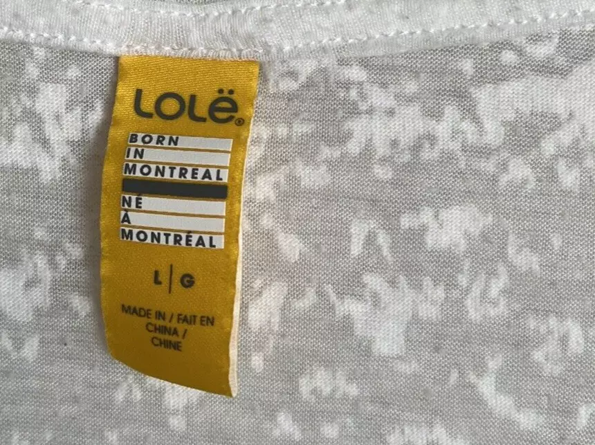 lole geometric sheer short sleeve round neck shirt