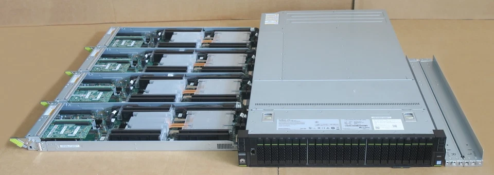 Huawei FusionServer X6000 2U 4-Node + 4x XH321 28x 8C E5-2640v3 256GB RAM Server - Image 3 of 4