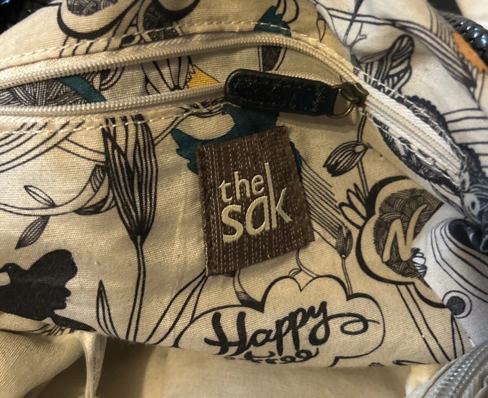 The Sak Purse Black Leather Western Boho Bag Approx 14” x 11” - Image 4 of 4