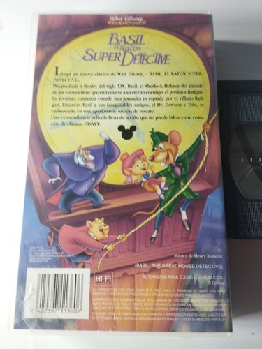 Basil El Raton Super Detective Clasicos Walt Disney 1992 VHS Cinta Español - Imagen 3 de 4