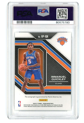 2020 Panini Prizm Penmanship Immanuel Quickley #RP-IQK PSA 9 MINT 