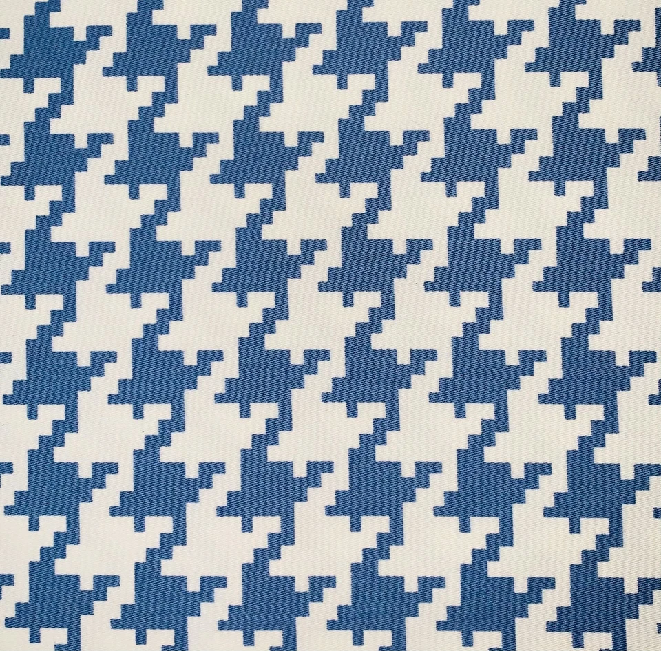 Tela a cuadros de dientes de perro pata de gallo azul y blanco 7 yardas Vicki Payne Free Spirit Foto 2 de 4